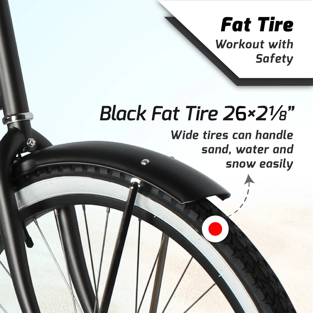 26 Inch 7 Speed Steel Beach Cruiser Bicycle X58732