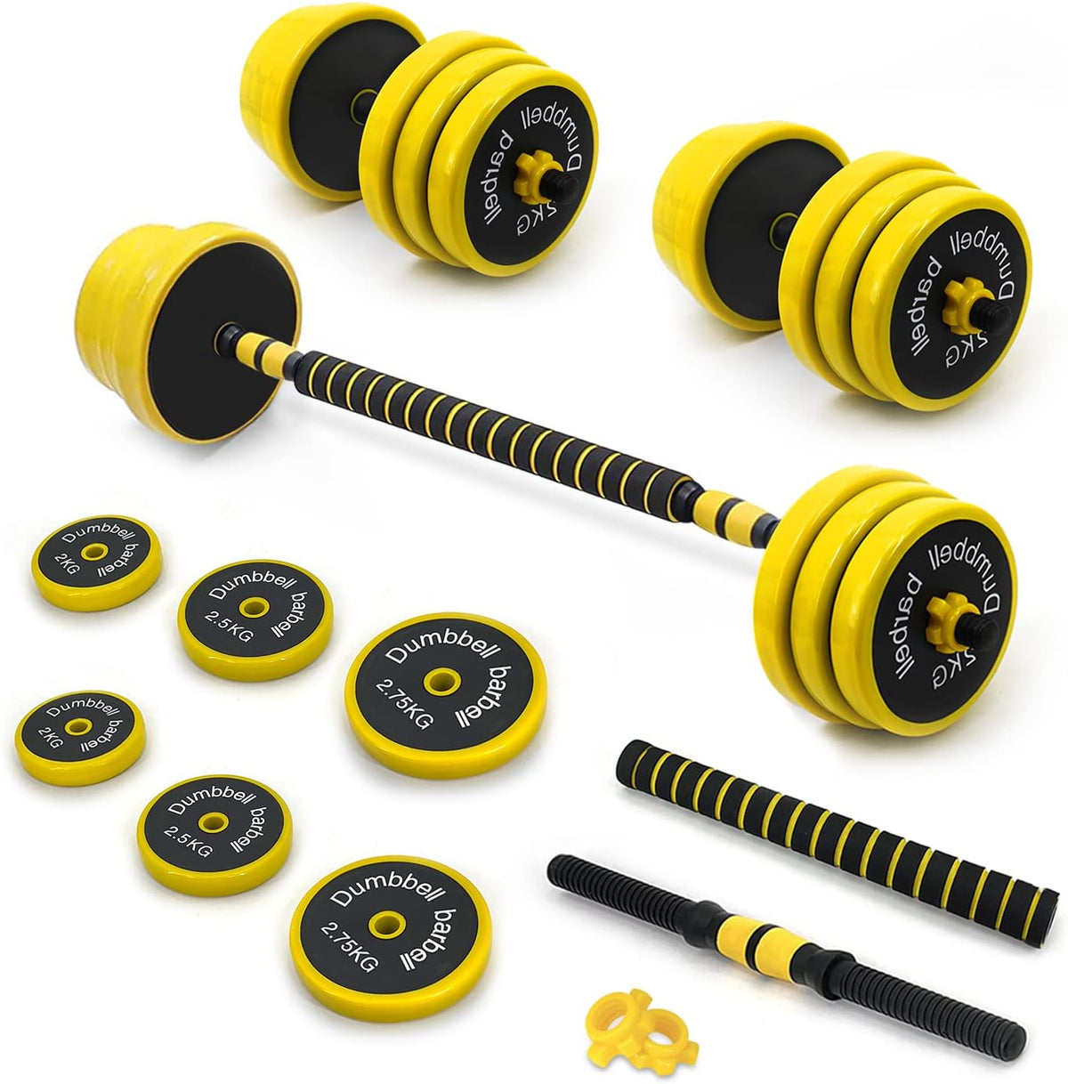Adjustable Dumbbells Set with Connector, 44 to 66 Lbs, Cast Iron A5333