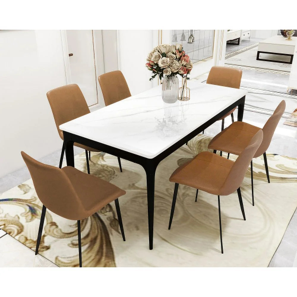 White 63 inch Sintered Stone Dining Table S497