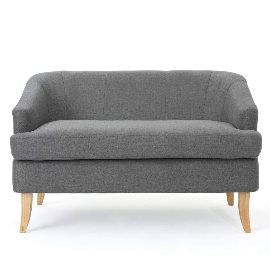 Dark Grey Fabric Loveseat V462792