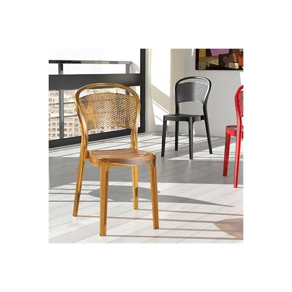 Transparent Black Polycarbonate Dining Chair Set of 2 U251