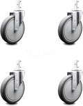 Swivel Square Stem Caster Set 4 with Gray Thermoplastic Rubber Wheel U19107