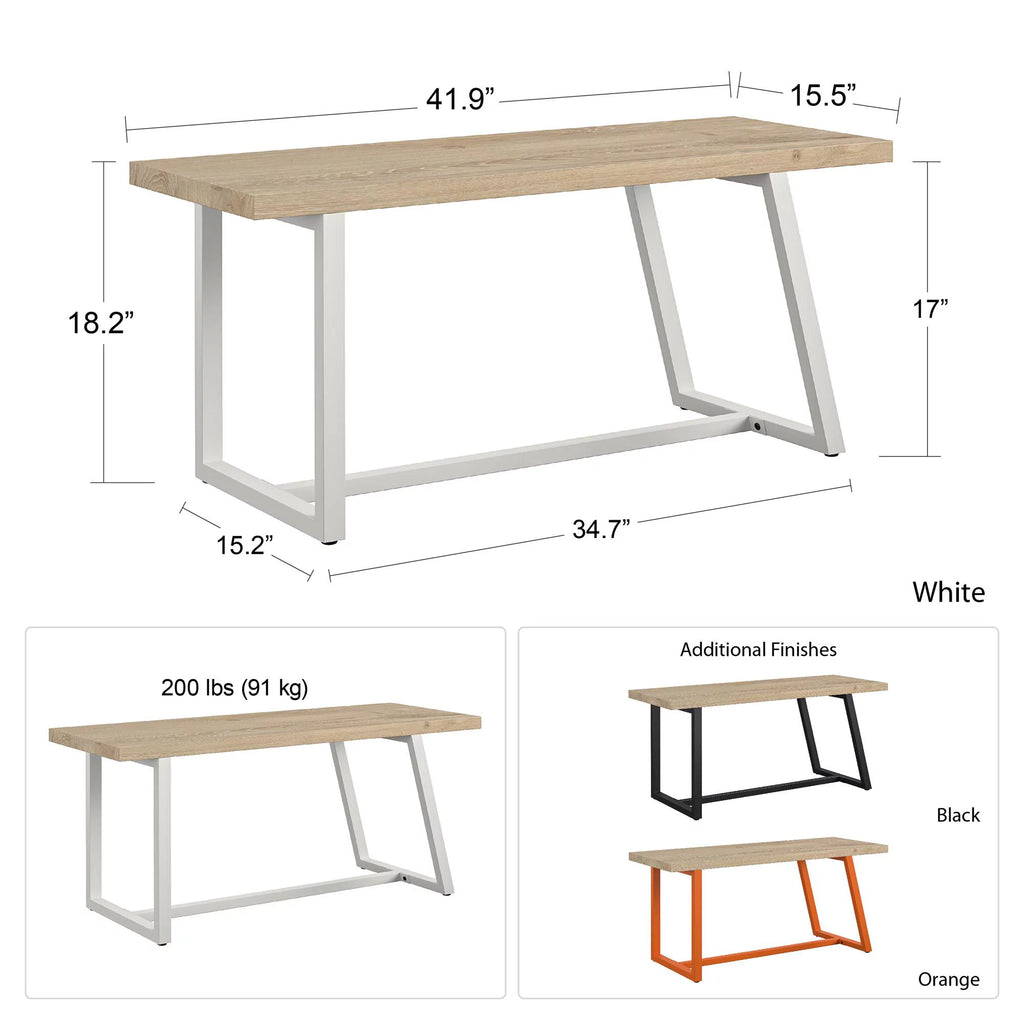 White Entryway Bench O543