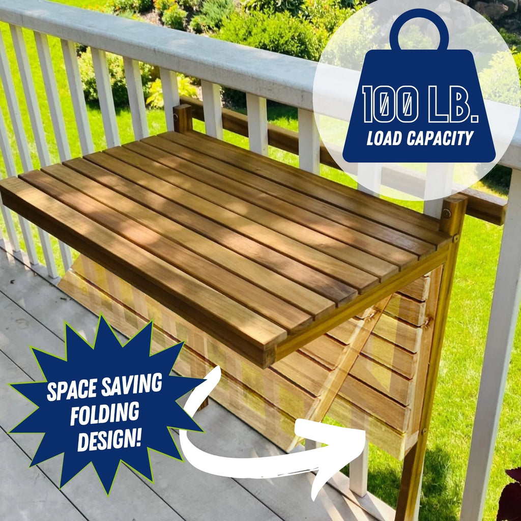Folding Acacia Wood Balcony Table R2292
