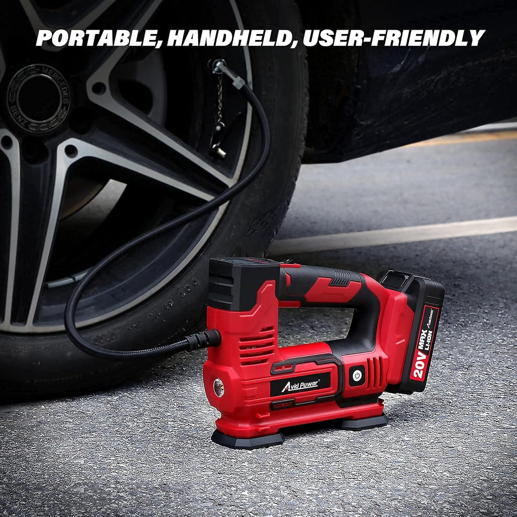 Tire Inflator Portable Air Compressor, 20V Cordless Car Tire Pump, 150PSI Auto Air Pump Pack of 2 K24730