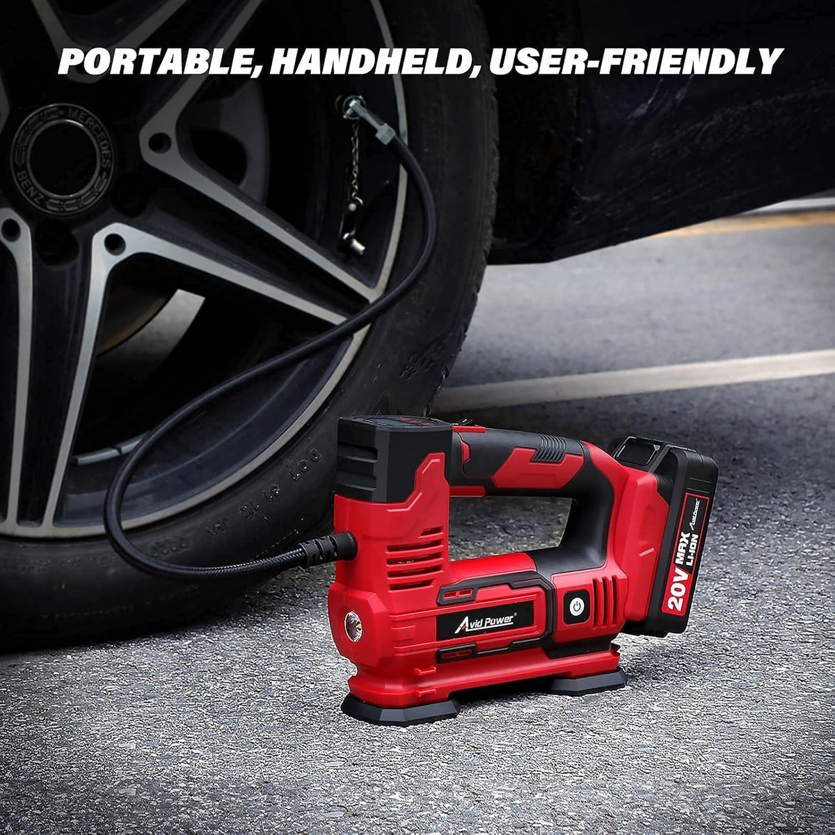Tire Inflator Portable Air Compressor, 20V Cordless Car Tire Pump, 150PSI Auto Air Pump Pack of 2 K24730