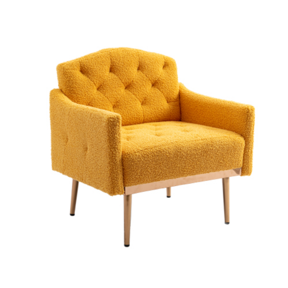 Camel Mustard Teddy Accent Chair with Metal Feet K301338