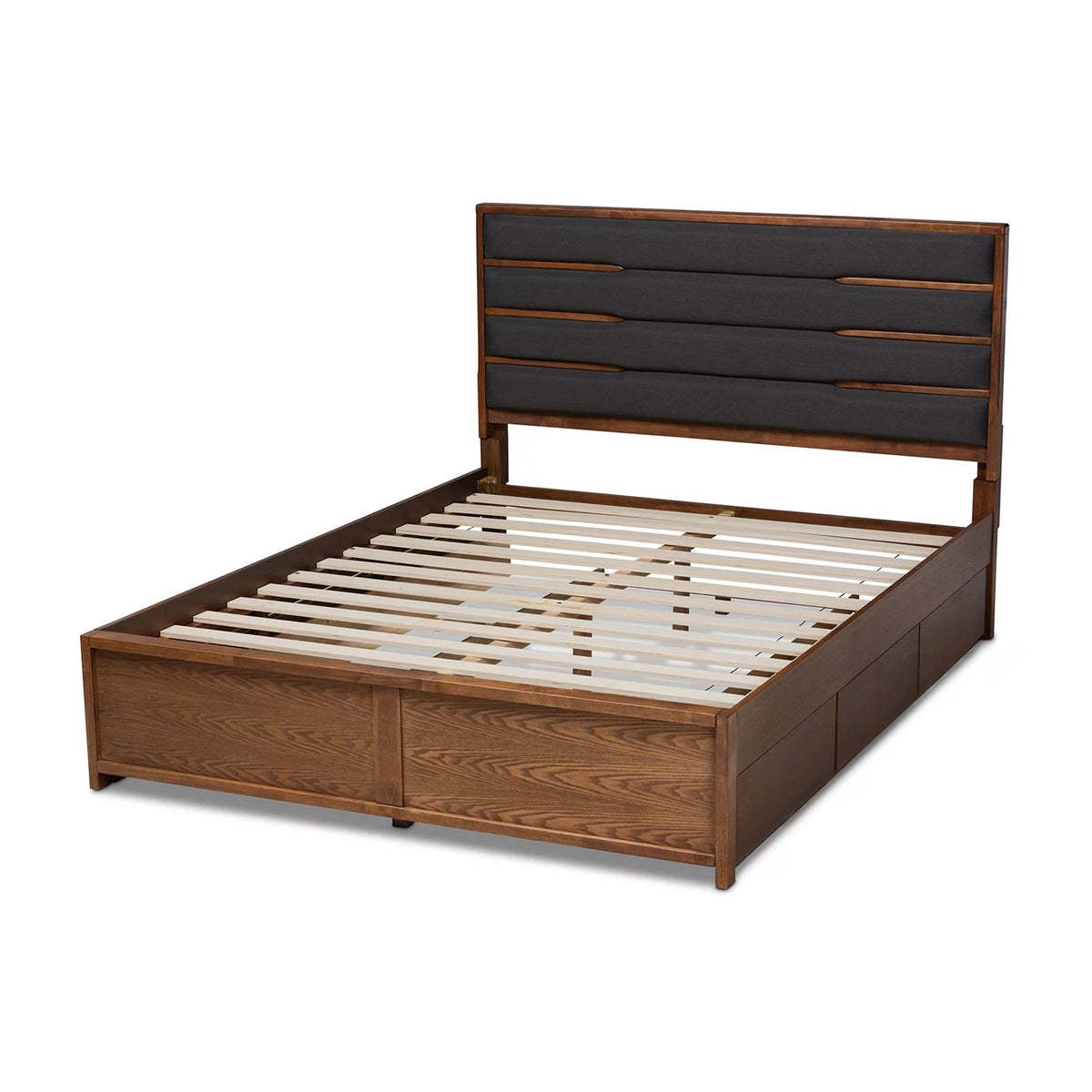 Queen Dark Gray Upholstered Platform Bed H10980