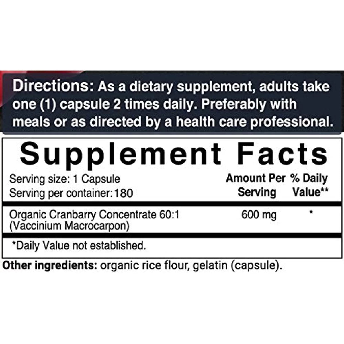 Cranberry Pills 36,000mg with Acerola, 240 Veggie Capsules M321728
