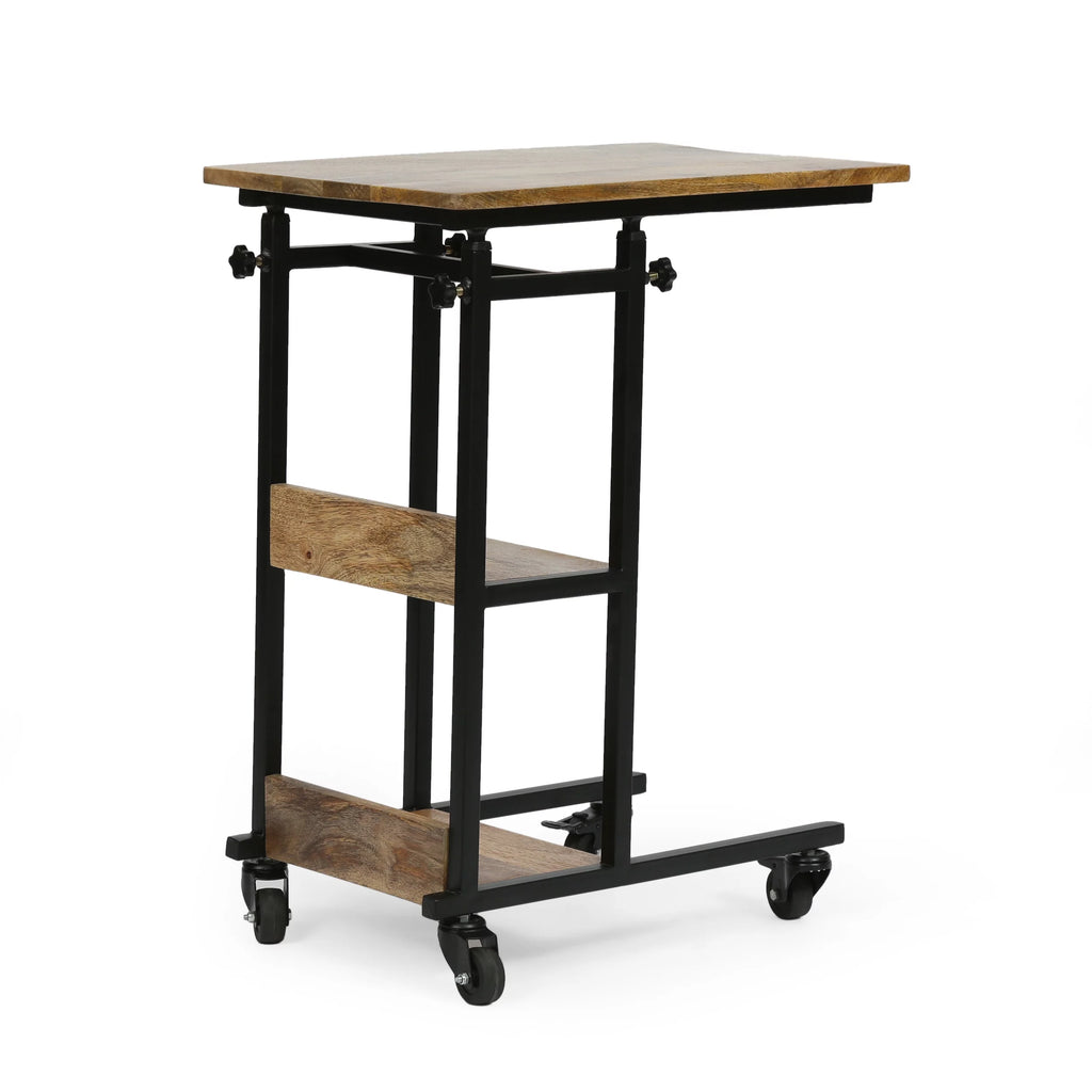 C-Shape Iron End Table with Tabletop C892