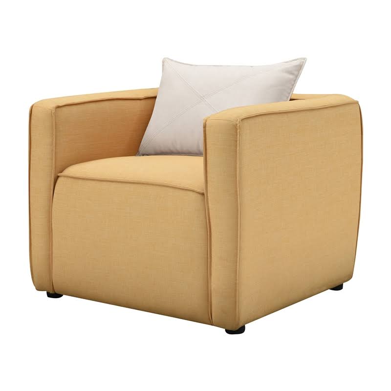 Yellow Fabric Accent Chair I669276