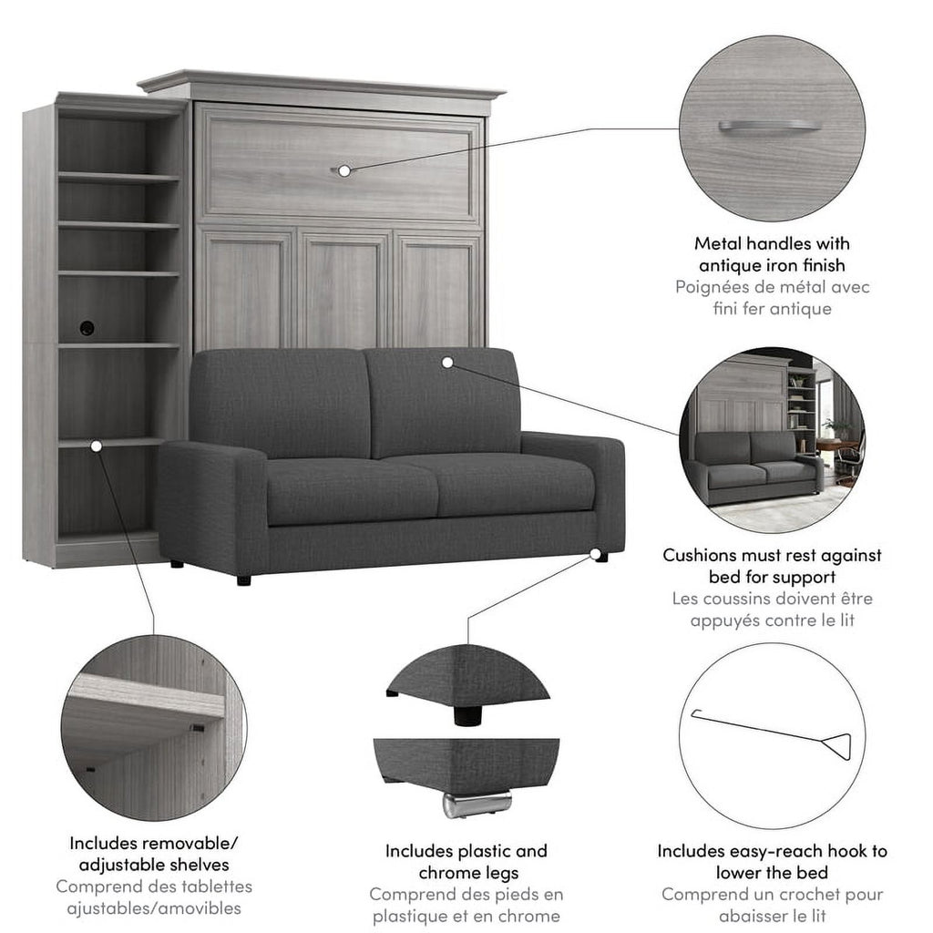 Gray Queen Murphy Bed with Sofa W670471