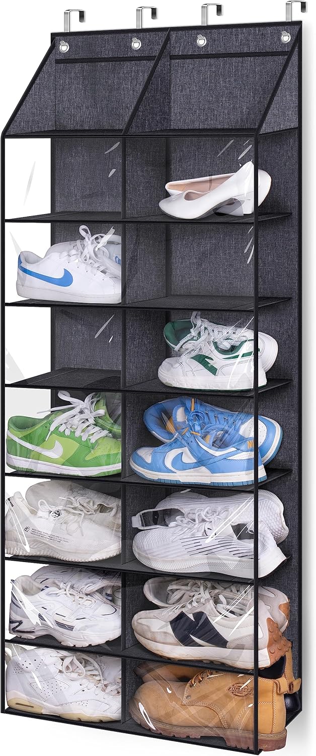 14 Pairs Dustproof Over the Door Shoe Organizer J51394