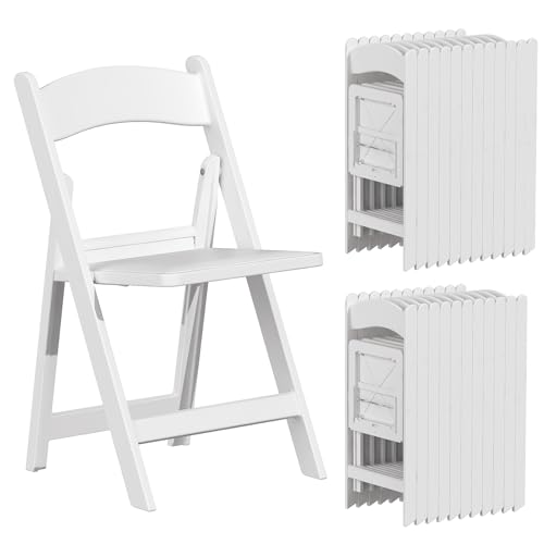 4 Pack White Folding Chairs with Cushion K611438