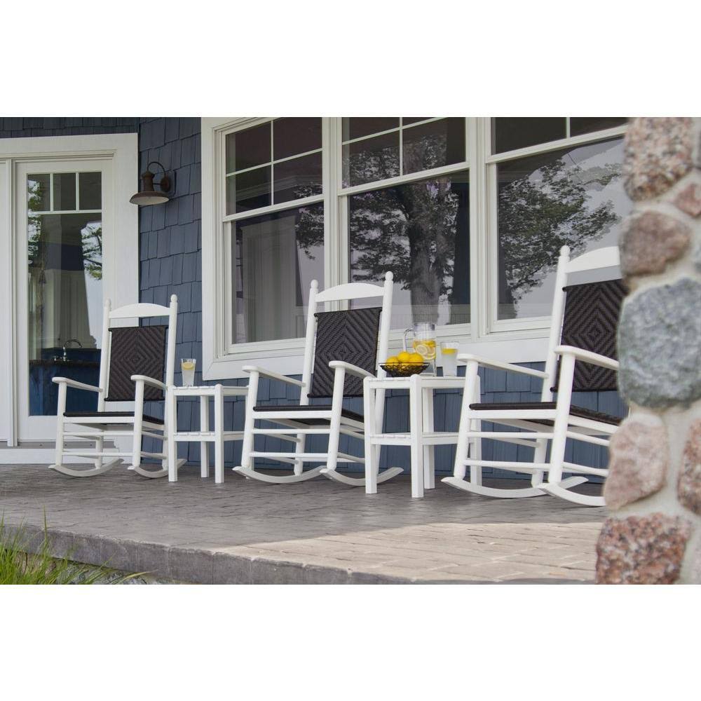 White/Tigerwood Woven Rocking Chair V979169