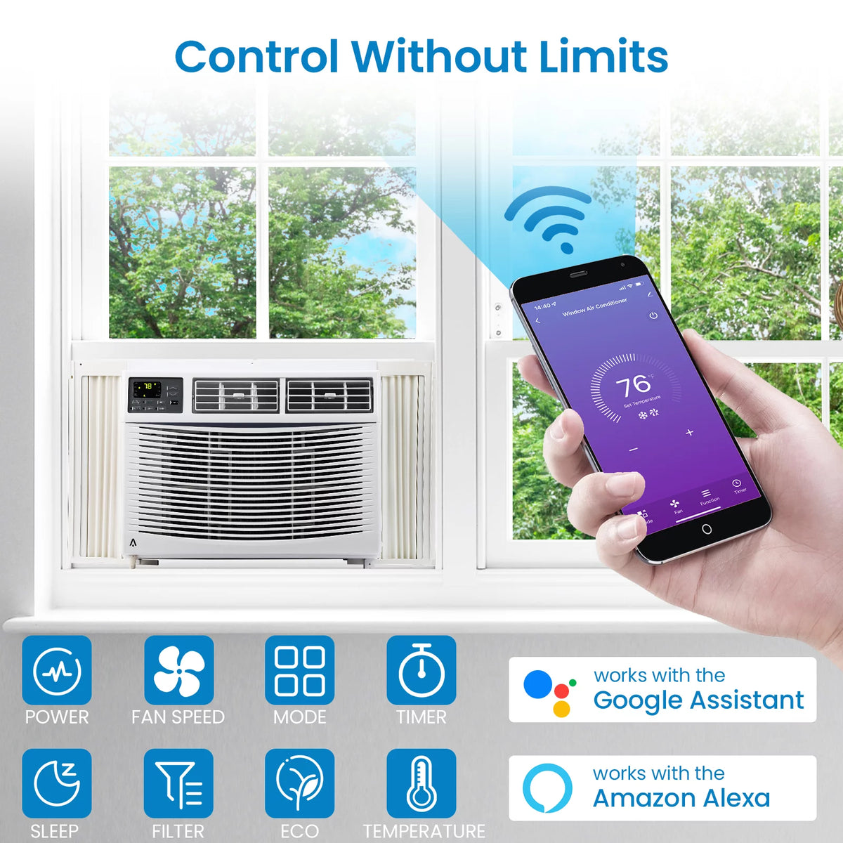10000 BTU Window Air Conditioner with Remote/App Control I45982