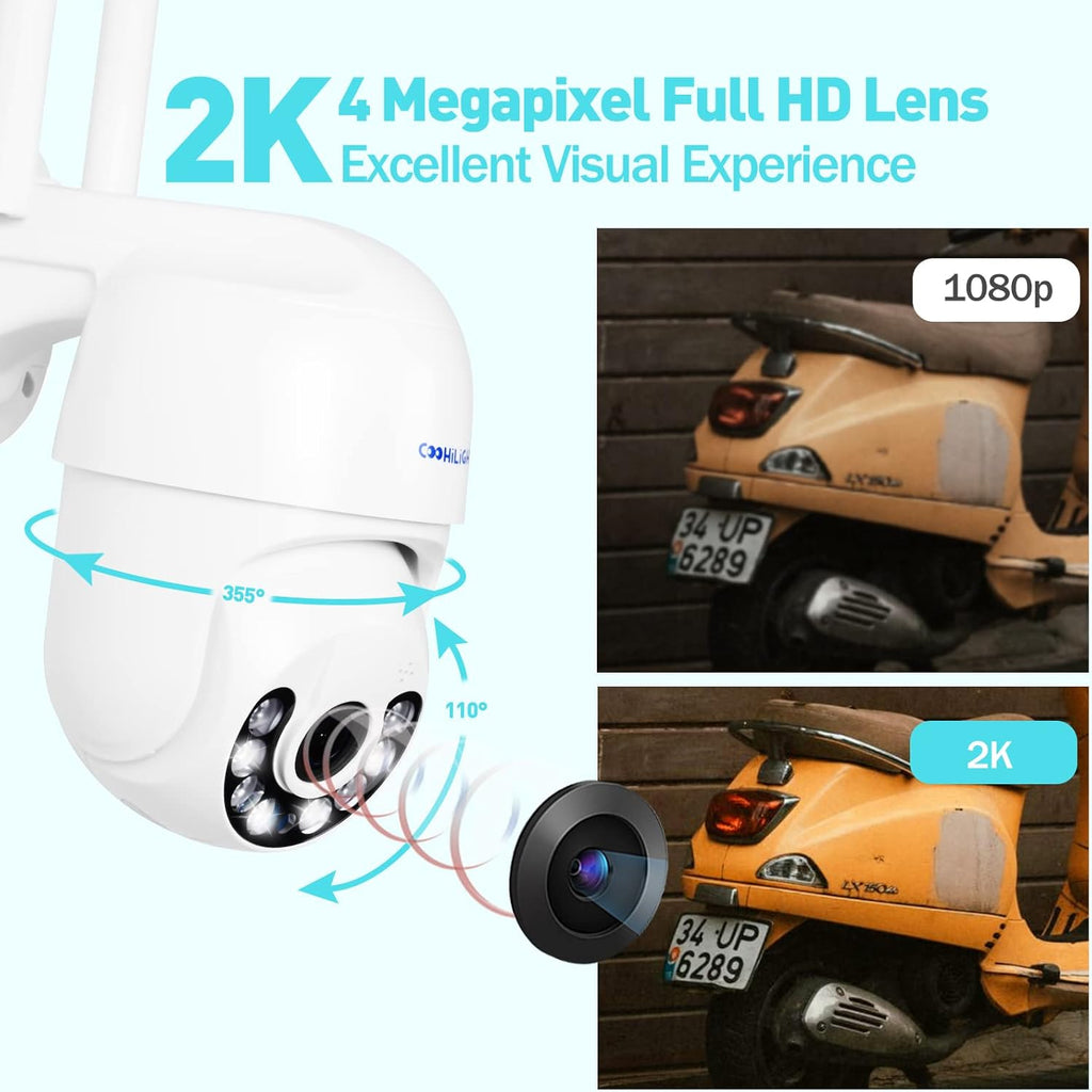 2K 4MP WiFi Security Cameras Outdoor with NVR 360° Pan/Tilt 4X Zoom E8608