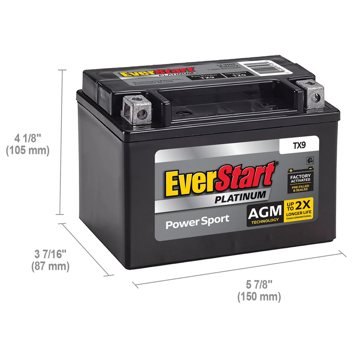 12 Volt 120 CCA Powersport Battery J77417
