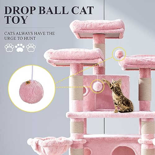 68 Inches Light Grey Cat Tree L594