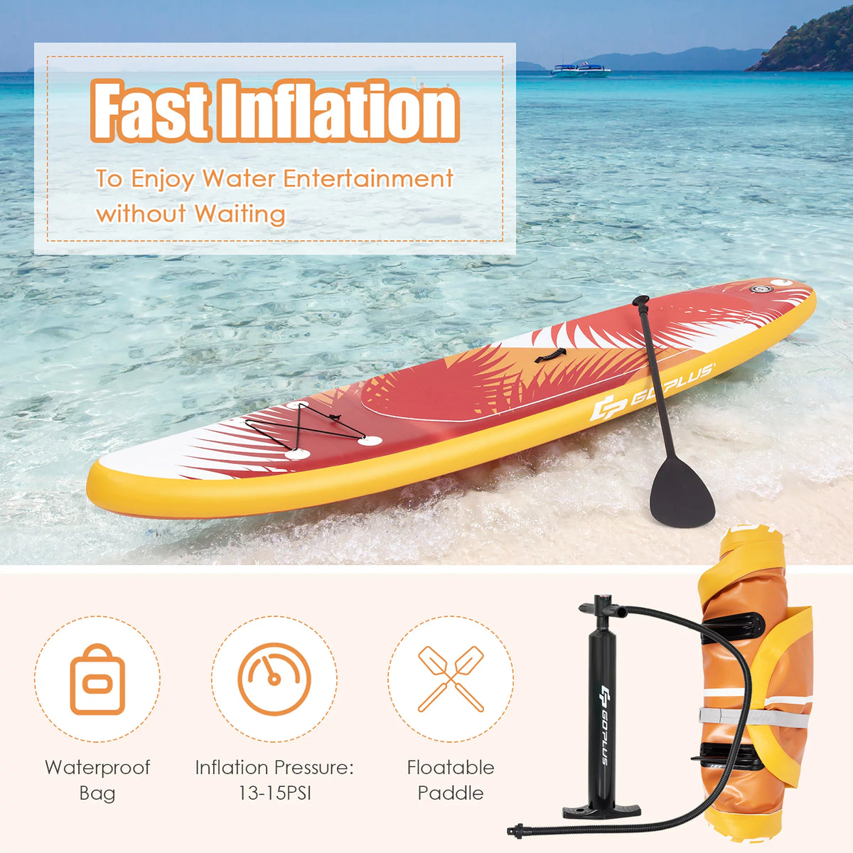 10.5' Inflatable Stand Up Paddle Board M8627