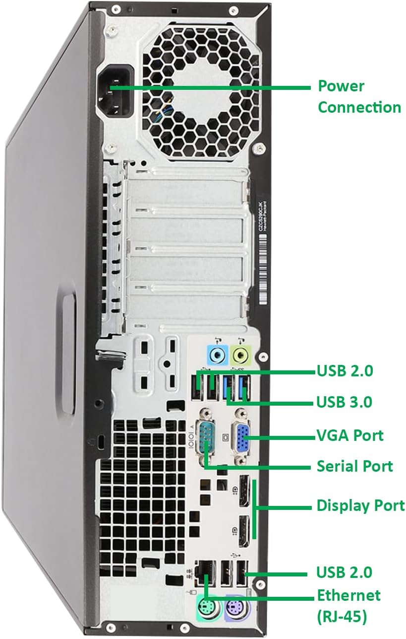 HP 705 G2 Desktop PC AMD Pro A4-8350B R5 Processor, 8GB Ram, 256 GB M.2 SSD, WiFi & Bluetooth, Wireless Keyboard Mouse, 27 Inch LED Monitor, Windows 10 (Renewed) E79539