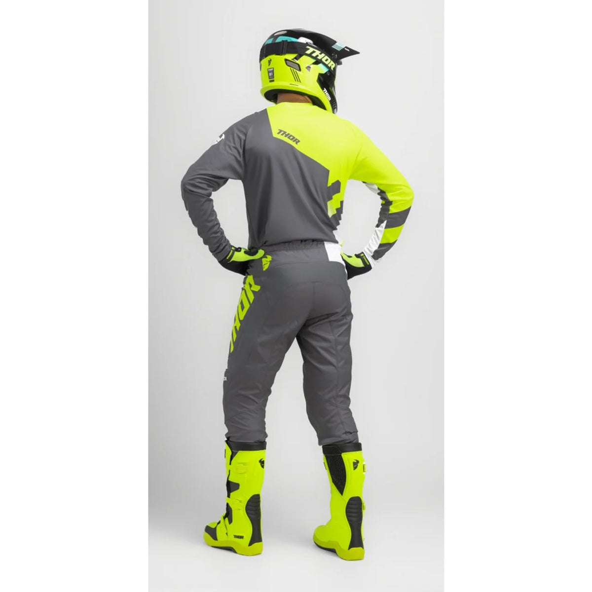 Youth Sector Checker Motocross Jersey Pant Combo Charcoal/Acid S310106