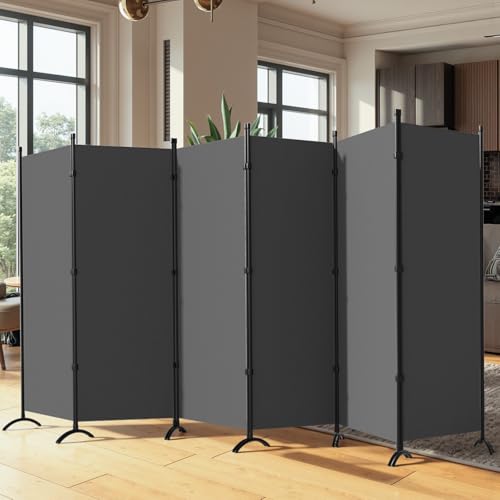 Black 6 Panel Folding Room Divider U668