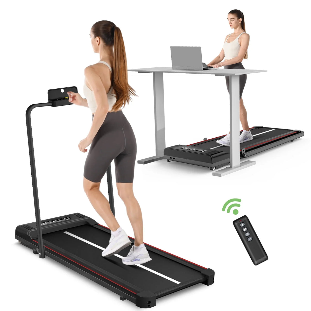 2 in 1 Folding Treadmill 265 lbs Gray Y73788