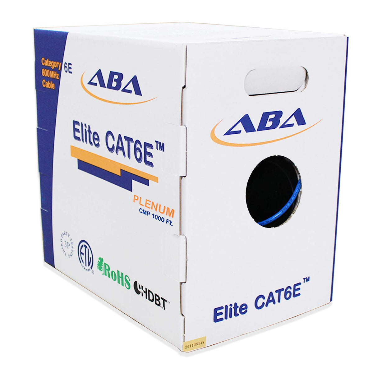Cat6e Plenum 600MHz CMP 23AWG UTP Solid 100% Pure Copper 1000 Feet Box Green G473070