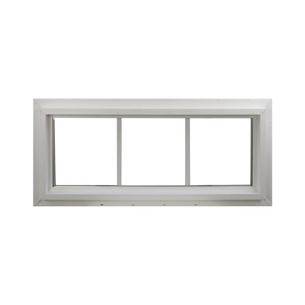 Double Pane Vinyl Transom Window 24" x 10" with Grids Non-Opening Low-E Glass S74395