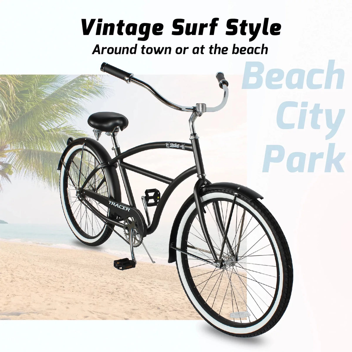 26 Inch 7 Speed Steel Beach Cruiser Bicycle X58732