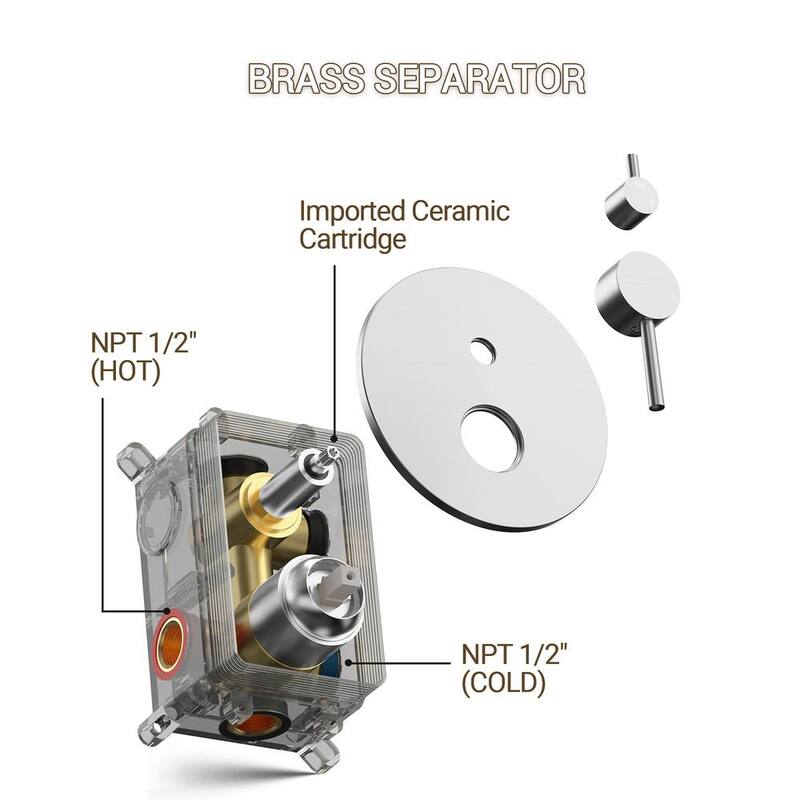 10 in. Round Wall Mount 2-Spray Shower Faucet 2.5 GPM Brushed Nickel X6027