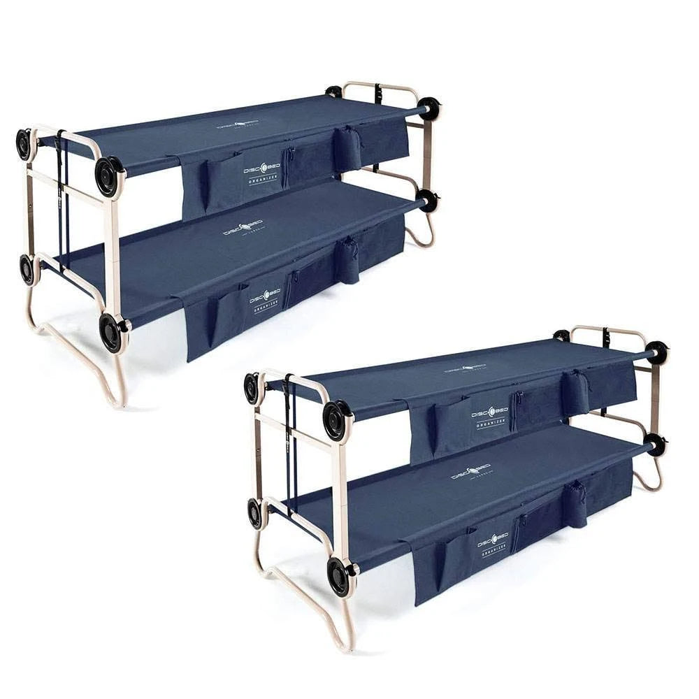Navy Blue 2 Pack Double Cot with Organizers K930804