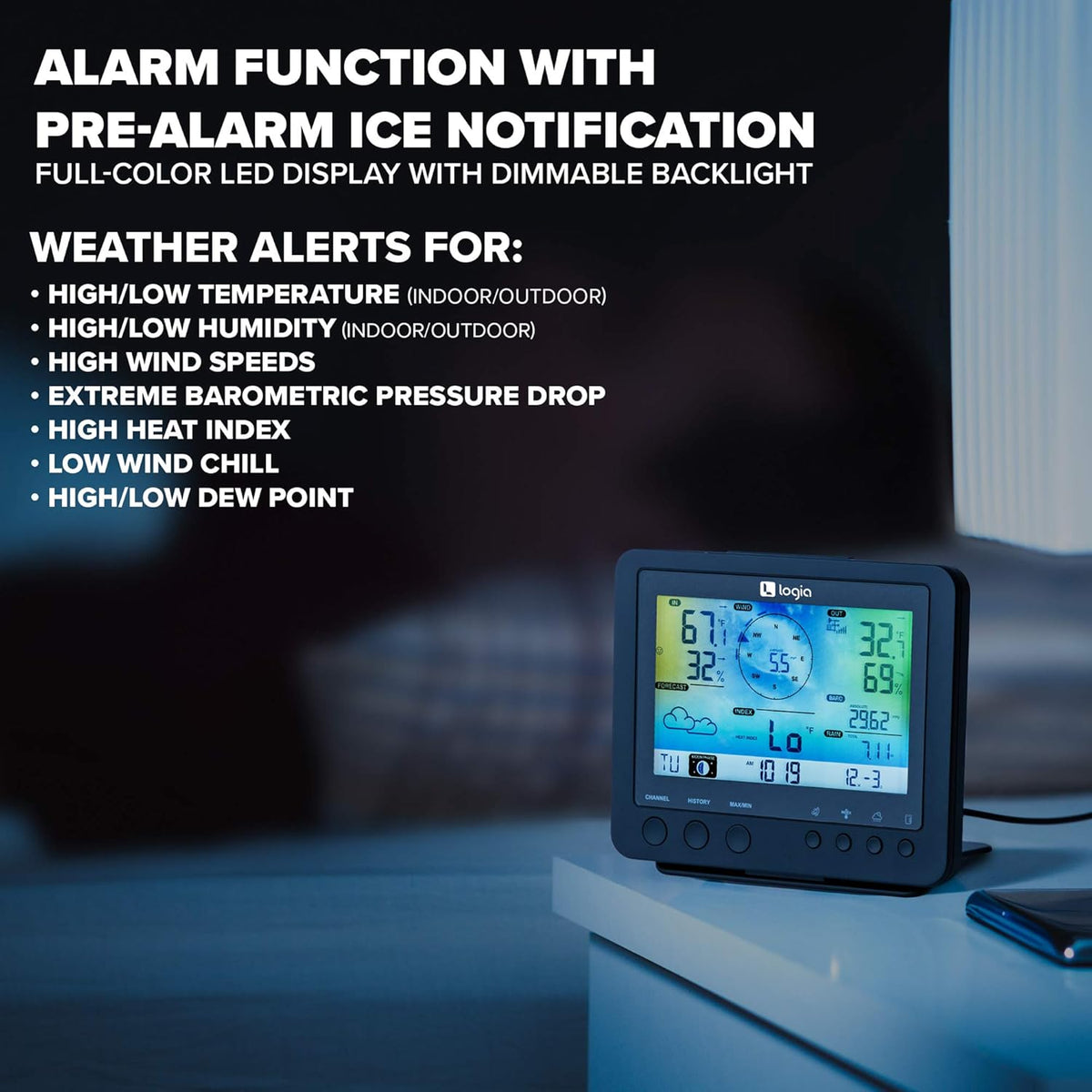 5-in-1 Wi-Fi Weather Station with Indoor/Outdoor Remote Monitoring B4650