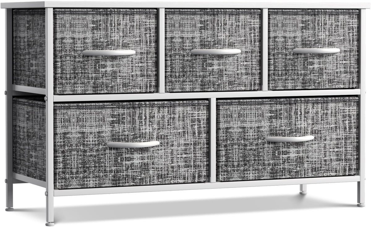 5 Drawer Storage Chest Dresser with Fabric Bins C70491