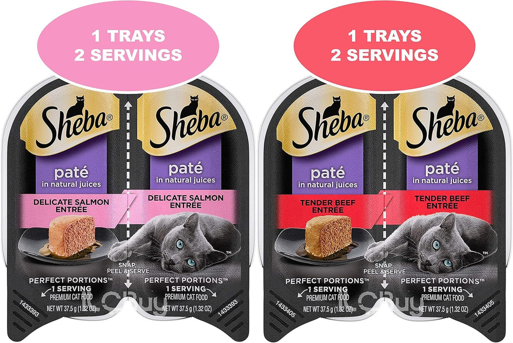 12 Trays 2.6 Oz Each Assorted Cuts in Gravy Pate in Natural Juice Cat Food R394