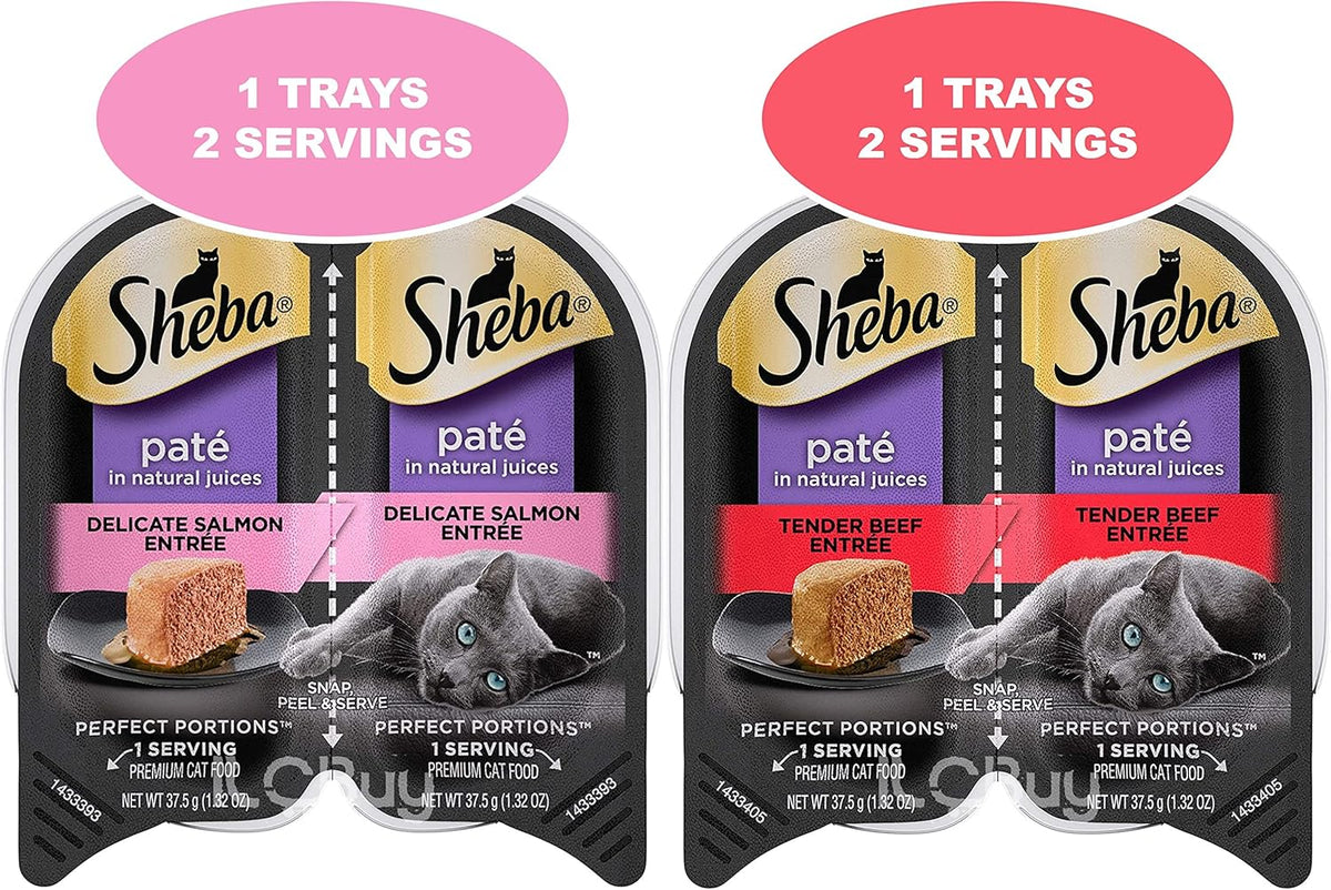 12 Trays 2.6 Oz Each Assorted Cuts in Gravy Pate in Natural Juice Cat Food R394