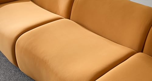Beige Curved Sectional Sofa with Left Chaise D810114
