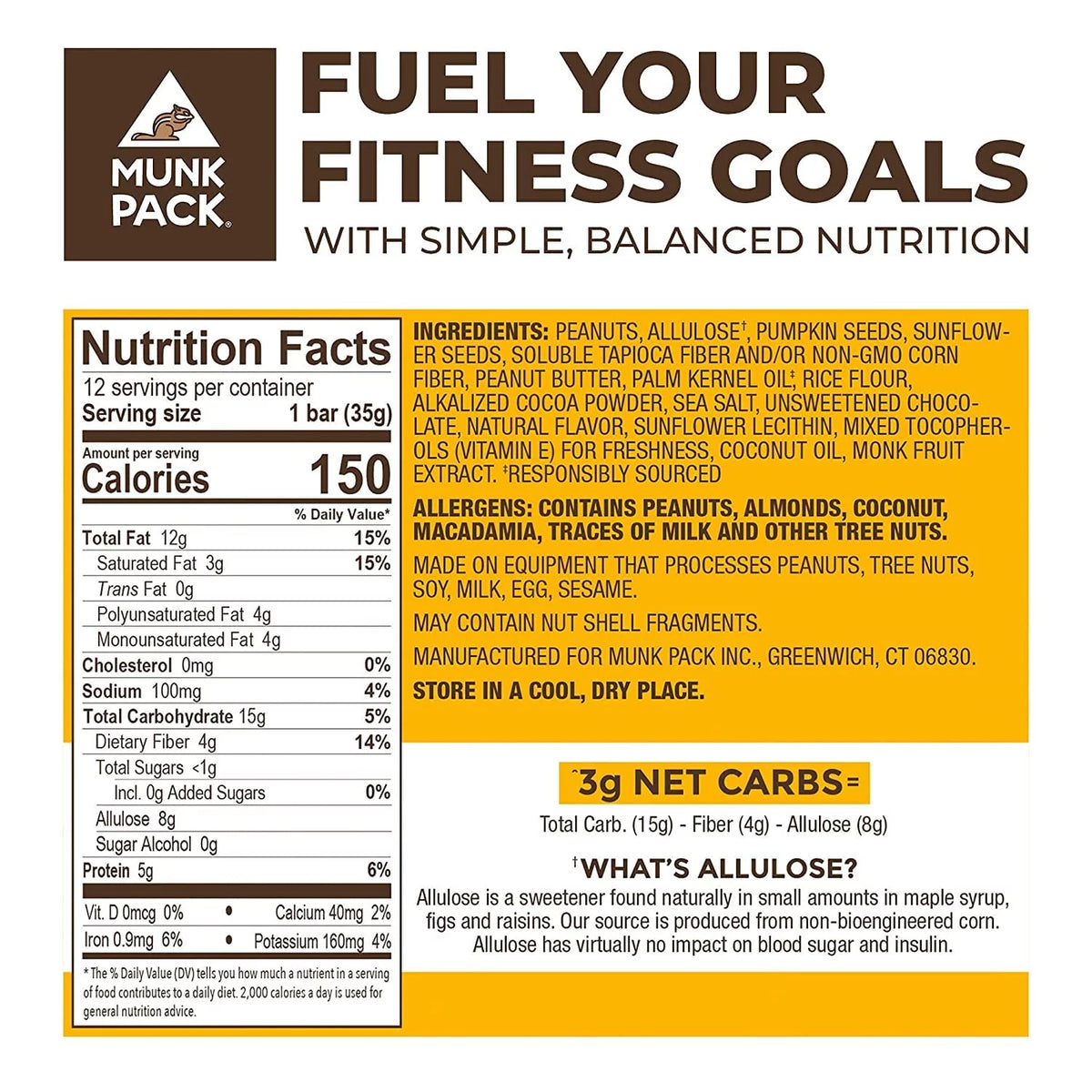 Nut & Seed Bar Peanut Butter Dark Chocolate 12 Bars A57751