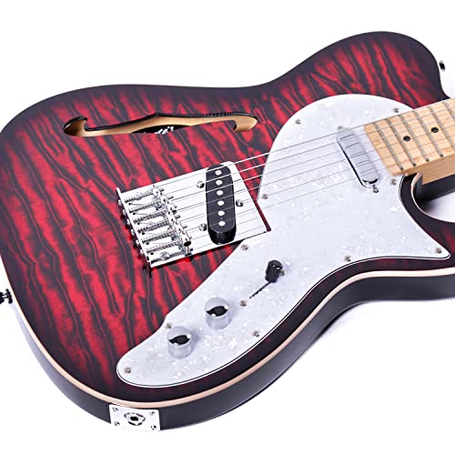 Blue Semi-Hollow Body Electric Guitar M7193