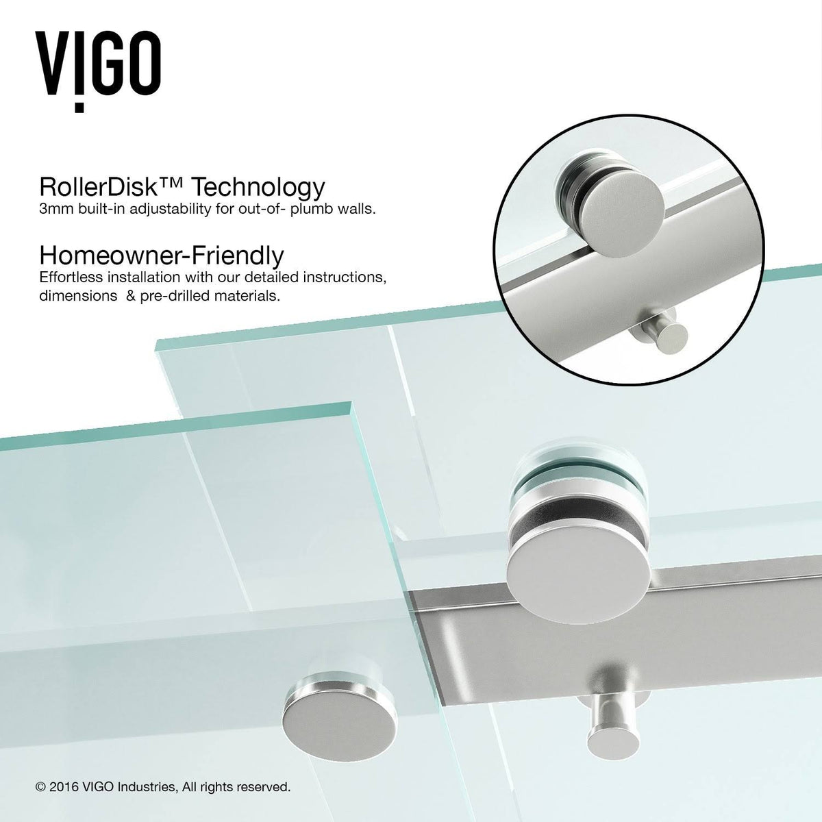 60-Inch Frameless Shower Door with Clear Glass J664