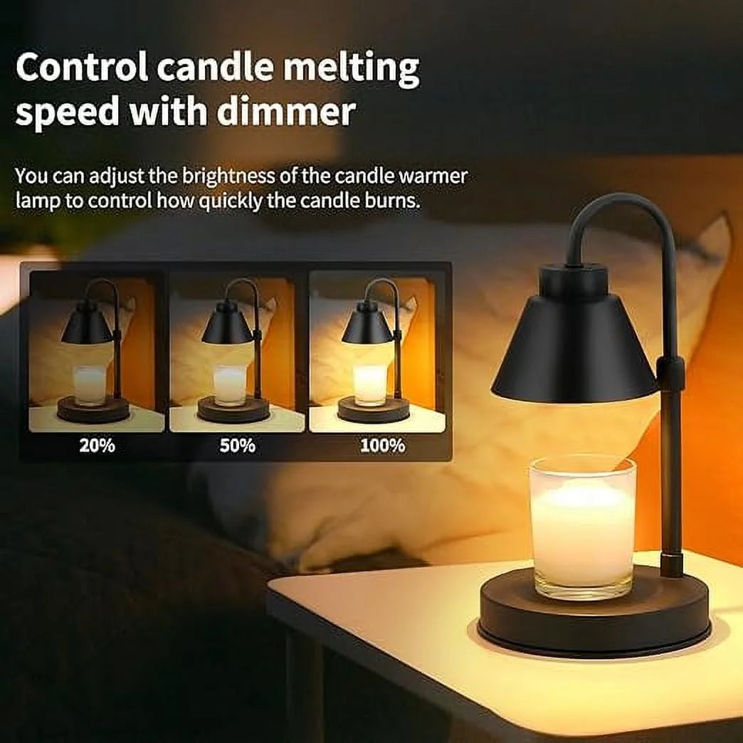Black Dimmable Candle Warmer Lamp with 2 Bulbs F11069