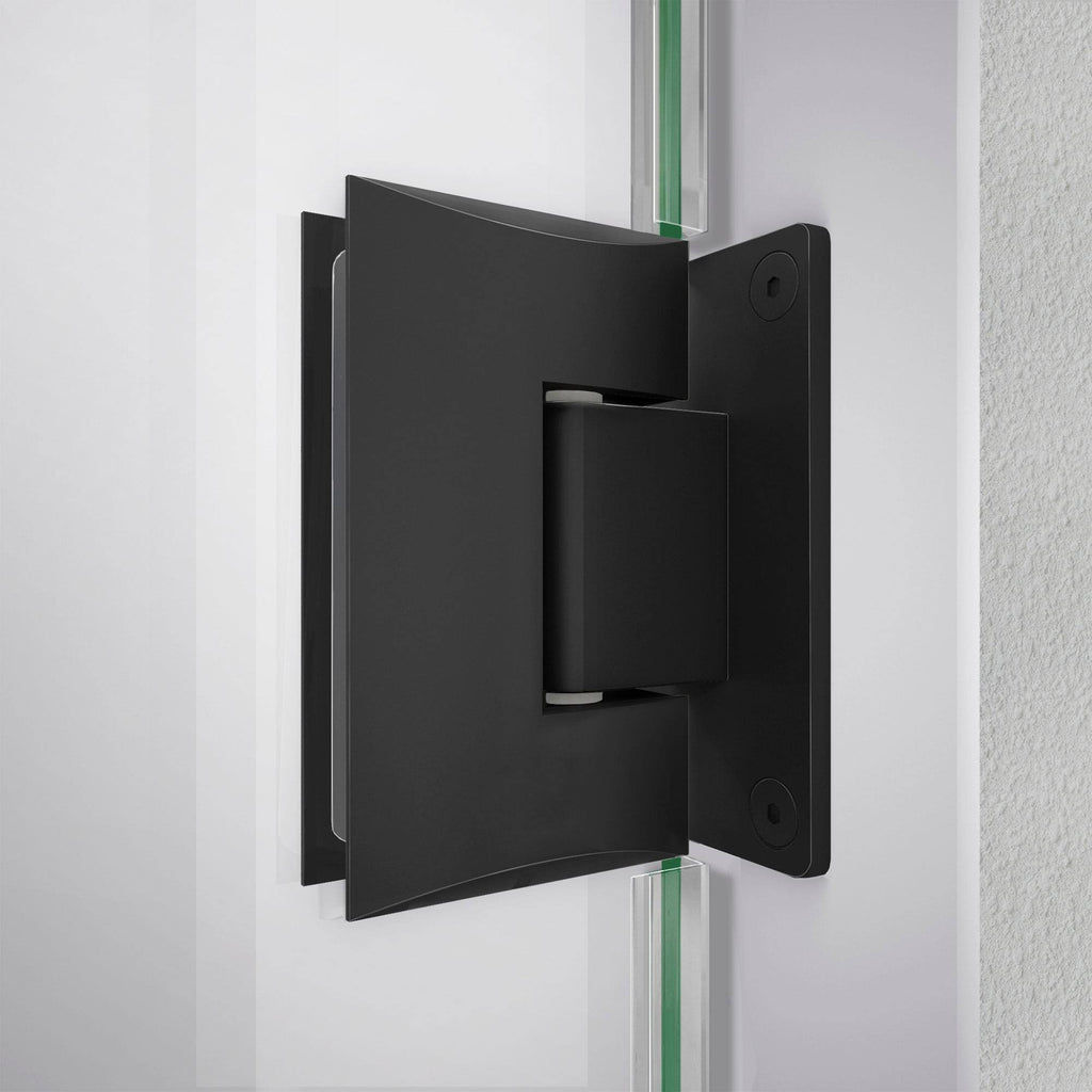 27 in. W x 72 in. H Frameless Hinged Shower Door, Satin Black E860860