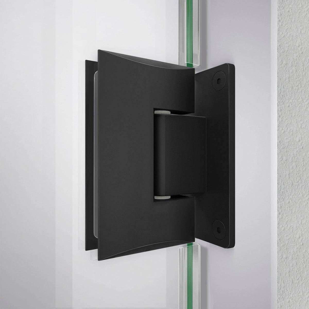 27 in. W x 72 in. H Frameless Hinged Shower Door, Satin Black E860860