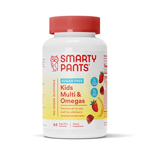 Sugar Free Kids Multivitamin Gummies with Vitamin C, D, B6, Zinc, Omega 3 ALA, 44 Gummies I1156