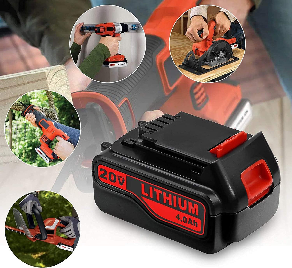 2 Pack 4.0Ah 20V Replacement Lithium Battery for Black and Decker Power Tools U5792