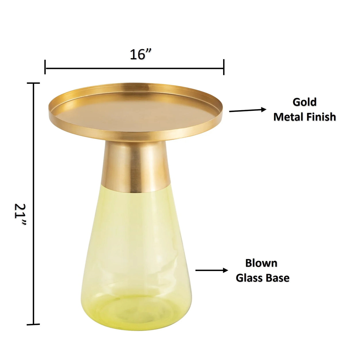 Green Glass Side Table X16288