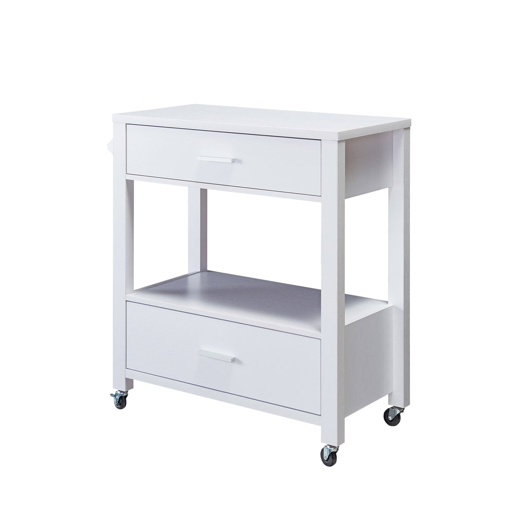 White 2-Drawer Serving Cart N3443