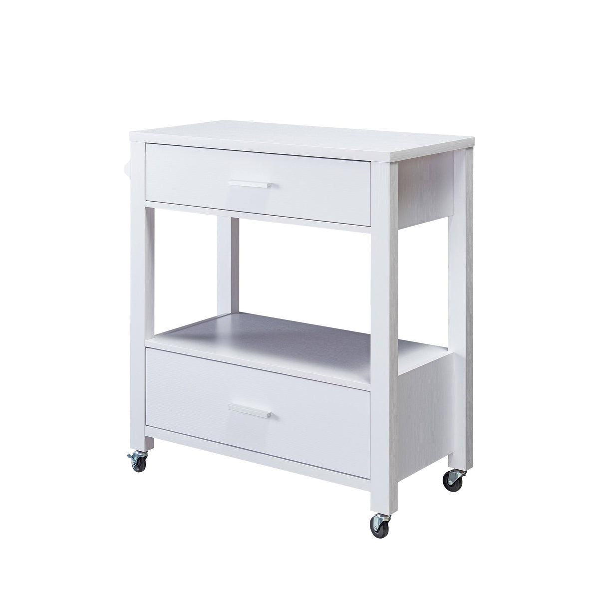 White 2-Drawer Serving Cart N3443