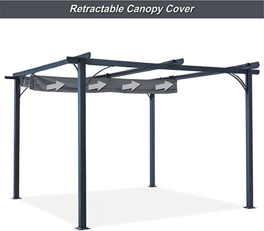 11x11 Outdoor Patio Pergola with Retractable Shade O777